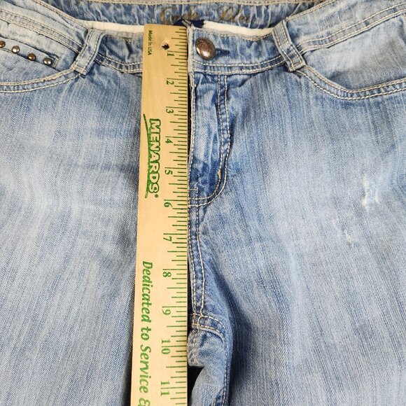 Womens Size 6 Bootcut Studded Flap Pockets Classic Y2K Avril Code Bleu Denim - Picture 4 of 9